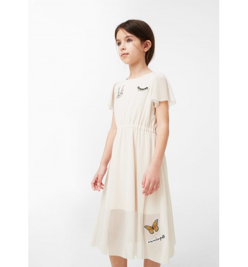  MANGO Kids Tulle Patched Dress