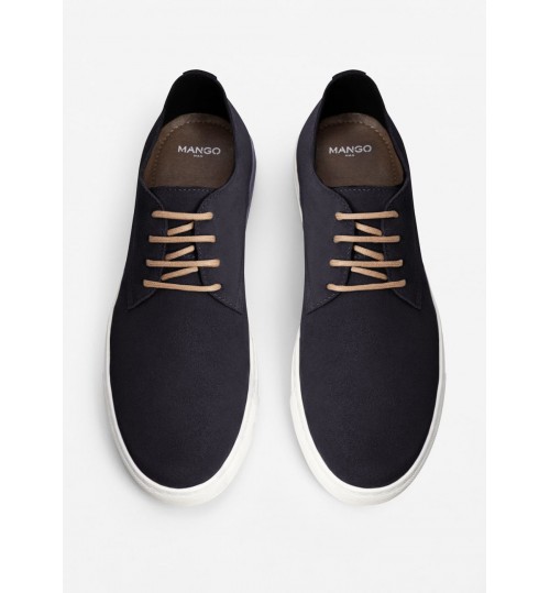 MANGO Lace-Up Suede Sneakers