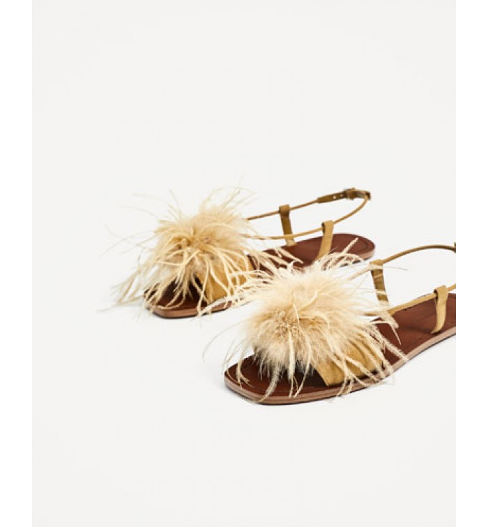 zara feather shoes