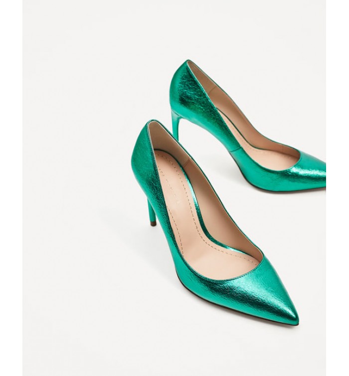 zara green shoes