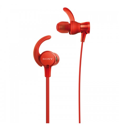 Sony Headphones, Extra Bass,MDR-XB510AS, In-Ear Sports Headphones with Mic,Red