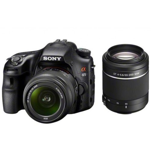 Digital SLT 24.3 Mega Pixel Camera with SAL1855 & SAL55200-2 Lens SLT-A65VY KIT (Free 4GB+Bag+R100)
