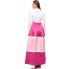 Reeta Donia A Line Dress for Women - L, White, Pink, Fuchsia