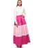 Reeta Donia A Line Dress for Women - L, White, Pink, Fuchsia
