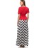 Reeta Zakaria Peplum Dress for Women - M, Red/Black-White