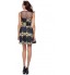 AX Paris Net Top Printed Dress for Women - 10 UK, Navy Blue