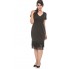 GODDIVA DR688P Plus Size Short Sleeve Flapper Dress for Women - 16 UK, Black