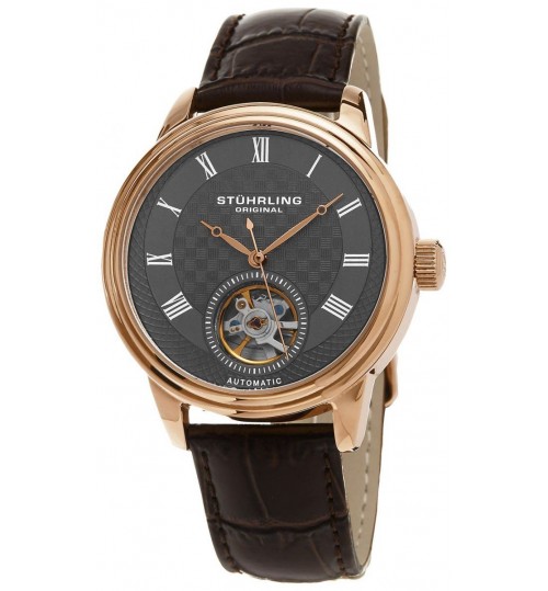 Stuhrling Casual Watch for Men - Leather, Brown, 780.04