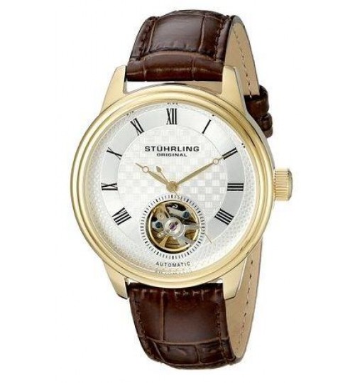 Stuhrling Casual Watch for Men - Leather, Brown, 780.03