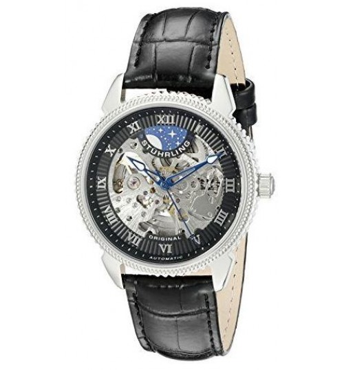 Stuhrling Casual Watch for Men - Leather, Black, 835.02