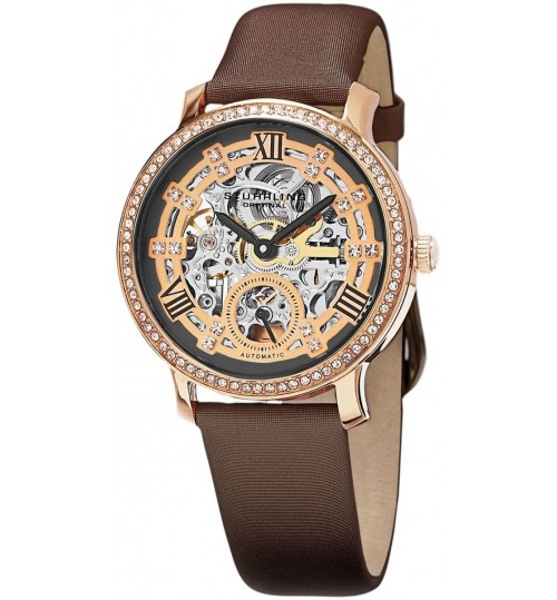 Stuhrling Casual Watch for Women - Leather, Brown, 802.03