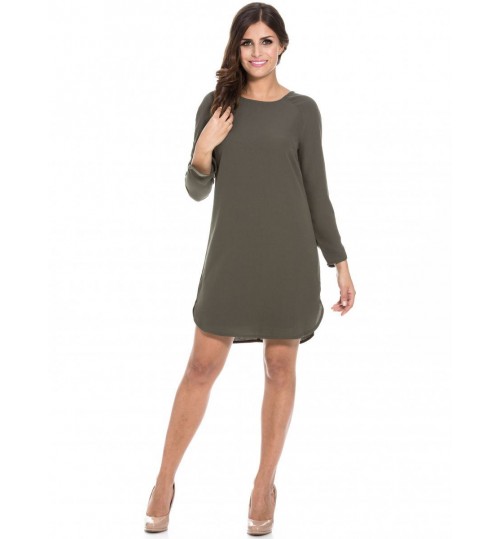 Vero Moda Siri Long Sleeve Short Dress for Women - XS, Beluga