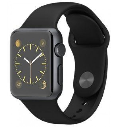Apple Watch - 42mm Space Gray Aluminum Case with Black Sport Band, MJ3T2