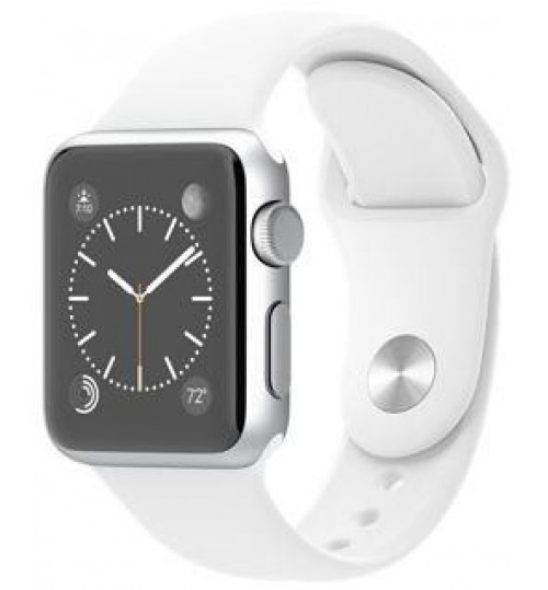 Apple Watch - 38mm Silver Aluminum Case with White Sport Band, MJ2T2