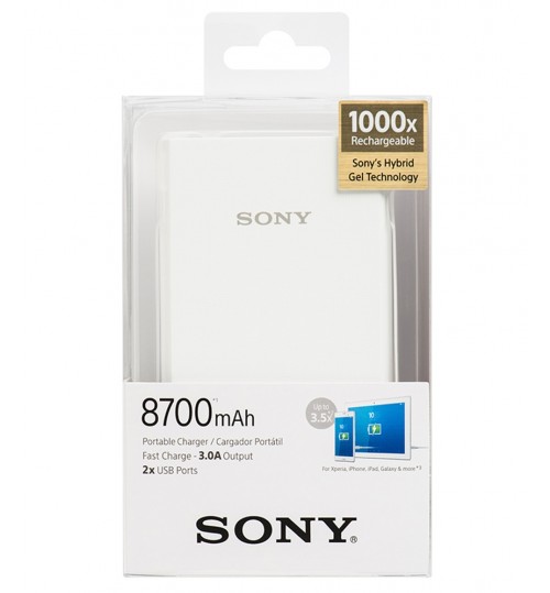 8700mAh Portable charger WHT(Bulk model) type CP-V9/W From Sony