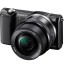 كاميره سوني,كاميرا α5000 E-mount مع حساس APS-C,دقة 20.1 ميجا بكسل,شاشة ال سي دي,واي فاي,ILCE-5000L(BLK),ضمان الوكيل 