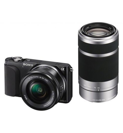 كاميرا بدقة 16.1 ميجابكسل (سوداء) مع عدسة SELP1650 وSEL55210
