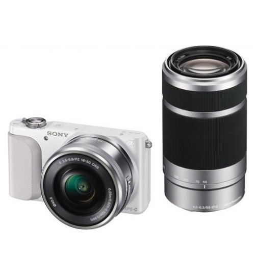 كاميرا بدقة 16.1 ميجابكسل (بيضاء) مع عدسة SELP1650 وSEL55210