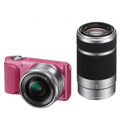 كاميرا بدقة 16.1 ميجابكسل (وردى) مع عدسة SELP1650 وSEL55210