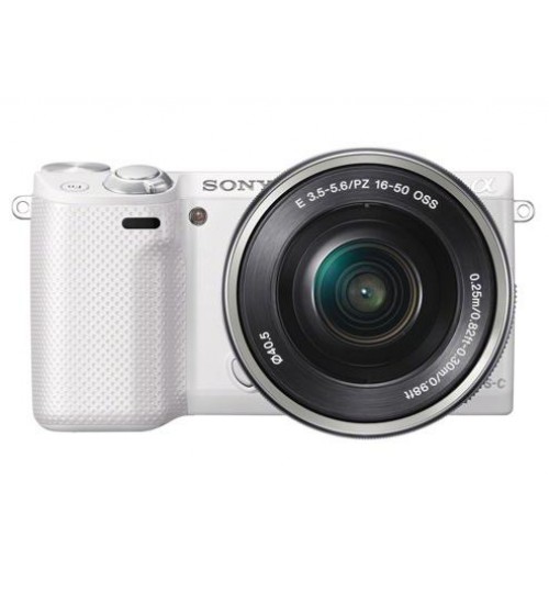 كاميرا بدقة 16.1 ميجا بكسل (بيضاء) مع عدسة SELP1650 وSEL55210