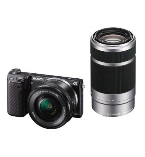 كاميرا بدقة 16.1 ميجا بكسل (سوداء) مع عدسة SELP1650 وSEL55210