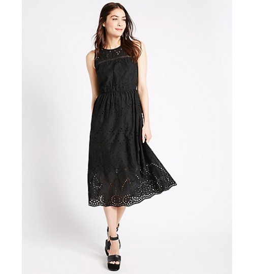 Marks & Spencer Pure Cotton Broderie Shift Dress