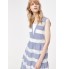 Riva Blue-Off White Mid Length Dress