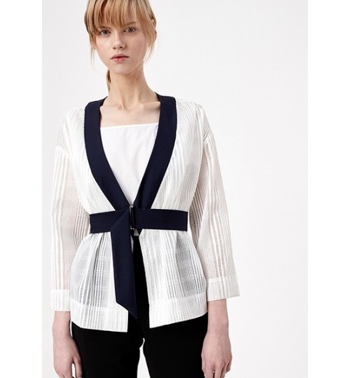 Riva Black and White Kimono Jacket