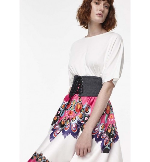 Riva Multicolor Printed Beaded Skirt