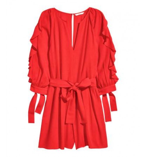 H&M Playsuit With Balloon Sleeves