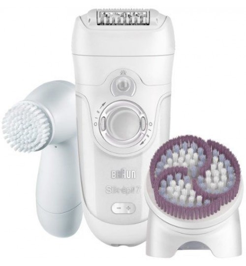 Braun Silk-épil 7 7-929 - Wet & Dry Cordless Electric Hair Removal Epilator with Facial Cleansing Brush for Women