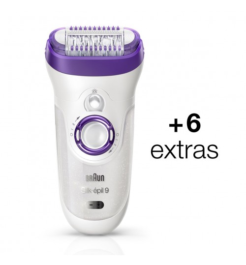 Braun Silk-épil 9 9-561 - Wet&Dry Cordless epilator with 5 extras including a shaver head and a trimmer cap