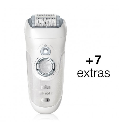 Silk-épil 7 - 7681 Wet&Dry Cordless Legs, Body and Face Epilator and Shaver with 5 Attachments