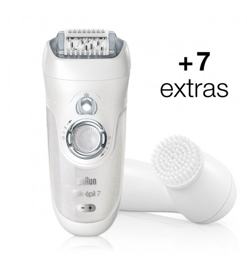 Silk-épil 7 - 7-569 Wet&Dry Cordless Legs, Body and Face Epilator and Shaver including extra Cleansing Brush for Face