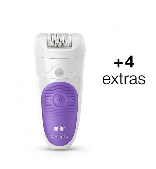 Braun Silk-épil 5 5-541 – Wet&Dry Cordless Epilator with 4 extras including a shaver head and a trimmer cap