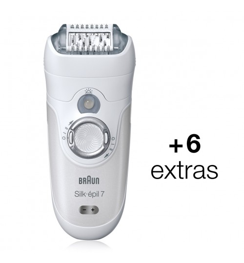 Braun Silk-épil 7 7-561 - Wet&Dry Cordless epilator with 5 extras including a shaver head and a trimmer cap