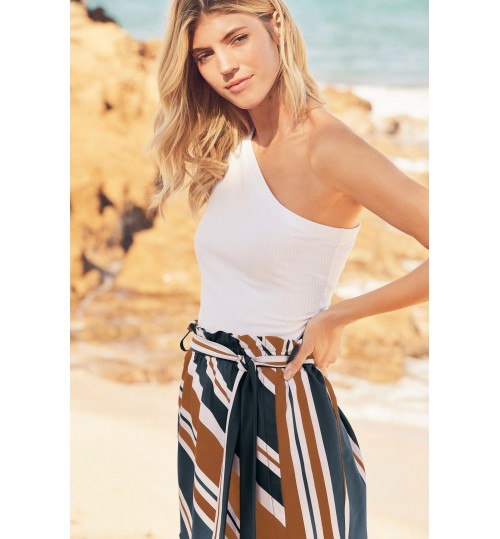 NEXT Stripe Paperbag Waist Skirt