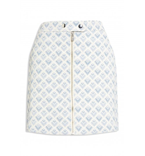 NEXT Blue Zip Through A-line Jacquard Skirt