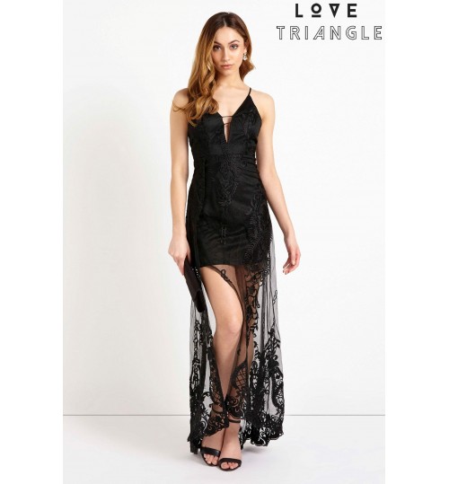 Love Triangle Lace Maxi Dress